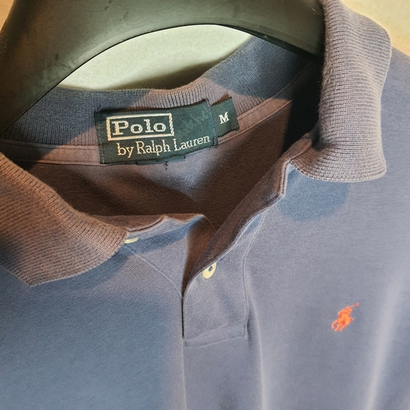 Polo Ralph Lauren Mens Blue Polo Shirt MEDIUM - Picture 3 of 7